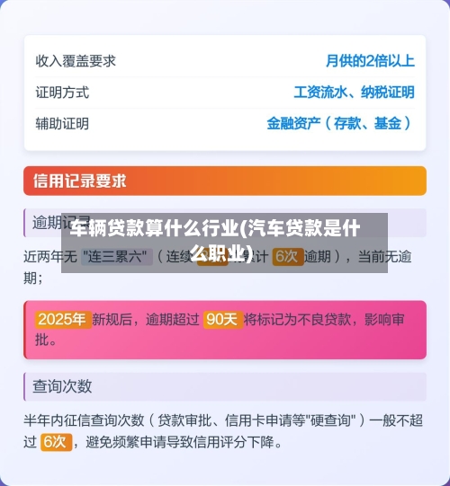 车辆贷款算什么行业(汽车贷款是什么职业)