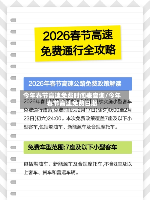 今年春节高速免费时间表查询/今年春节高速免费日期-第2张图片
