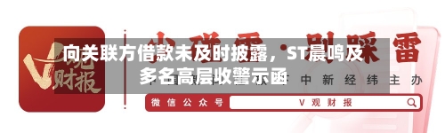 向关联方借款未及时披露，ST晨鸣及多名高层收警示函-第2张图片